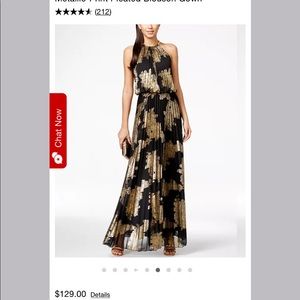 MSK metallic print blouson gown